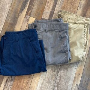 Stylish Shorts Trio in Blue, Gray, and Tan
